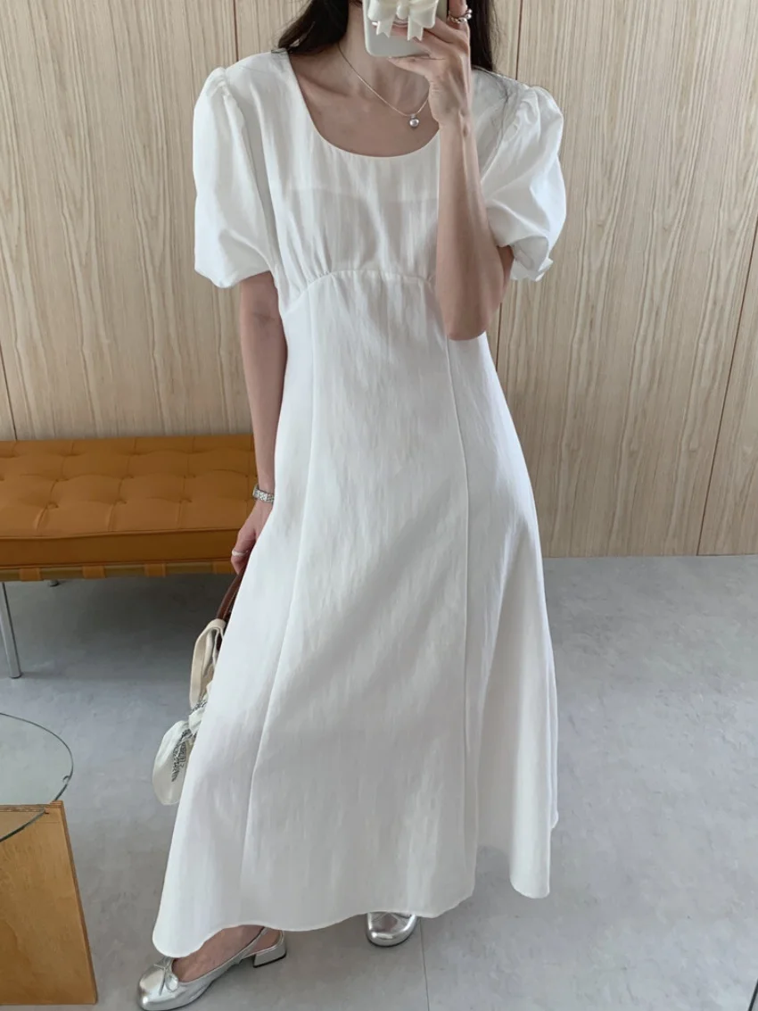 Alien Kitty Chic Vintage Oficina señora Maxi vestido mujer elegante verano 2025 nuevo ajustado fiesta calle alta pantalón corto Casual manga