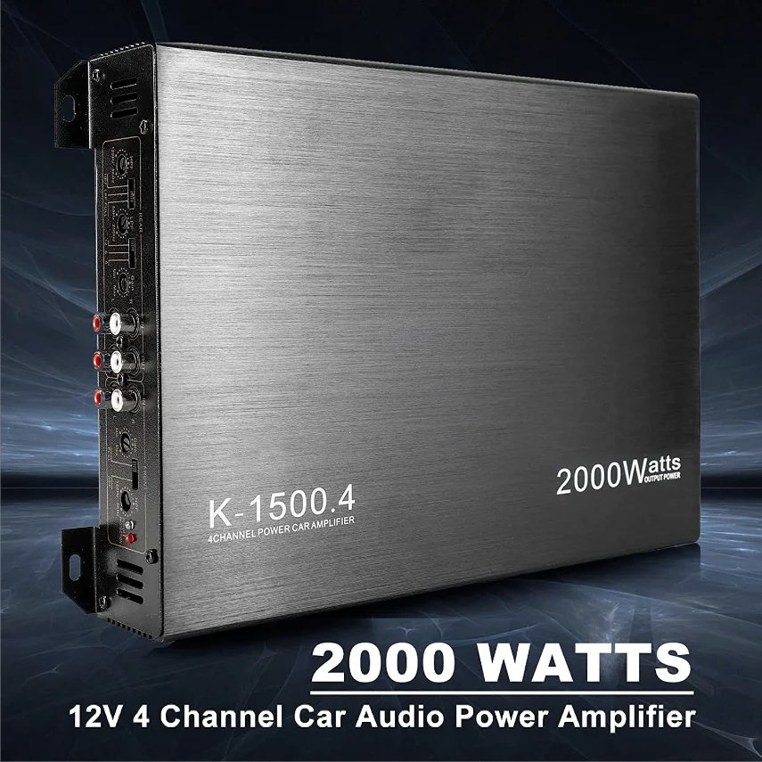 

2000W car audio amplifier 4-channel 12V high-quality car audio modification aluminum alloy accessories Class-A/B amplifier