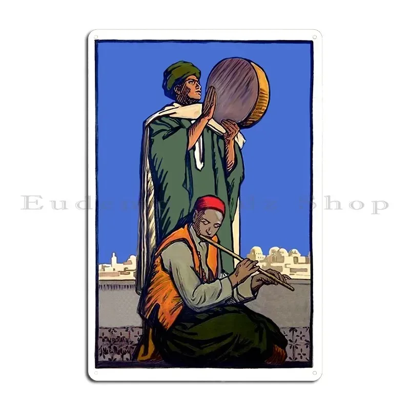 Music Players From Tunisia Metal Plaque Wall Custom Designs Printing PaintingCustomize Tin Sign Poster