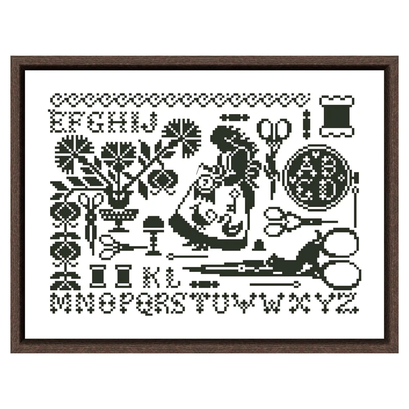 In her world cross stitch package single color 18ct 14ct 11ct white cloth cotton thread embroidery DIY handmade needlework