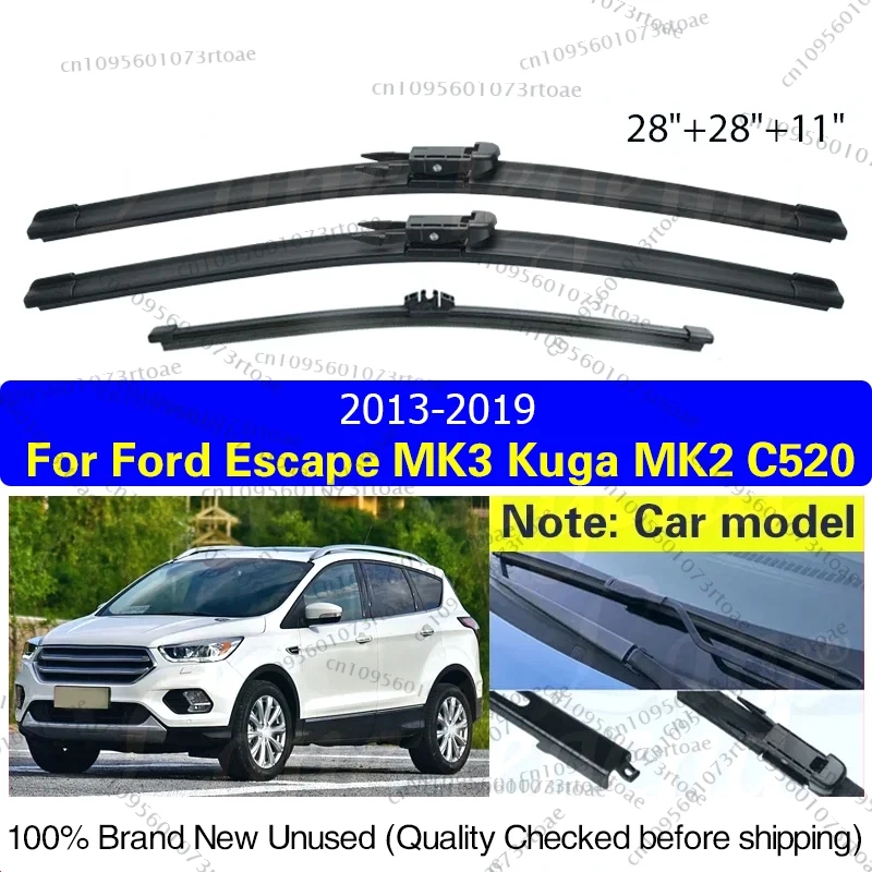 

Car Front Rear Wiper Blades For Ford Escape MK3 Kuga MK2 C520 2013-2019 Windshield Windscreen Window Car Accessories 28"+28"+11"
