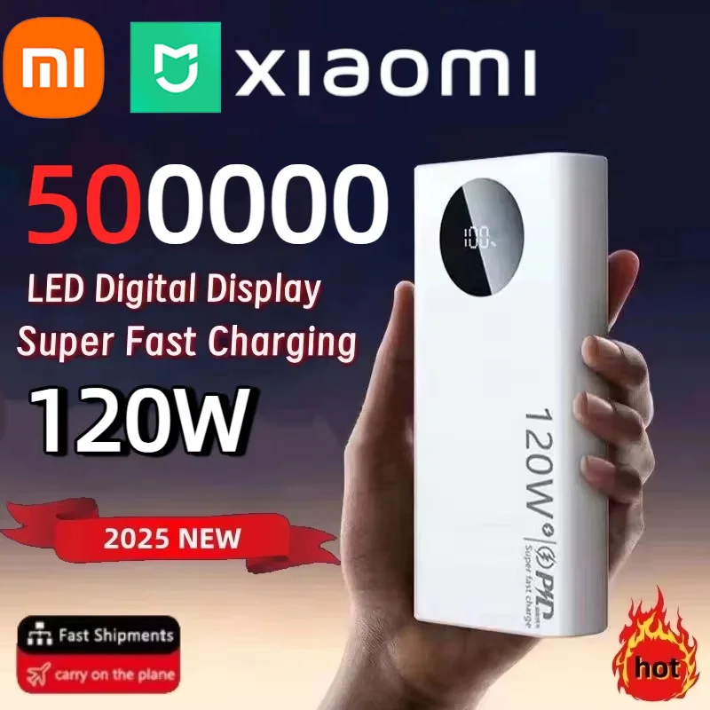 Xiaomi MIJIA 120 واط 200000 مللي أمبير قدرة عالية قوة البنك شحن سريع Powerbank شاحن بطارية محمول آيفون سامسونج هواوي