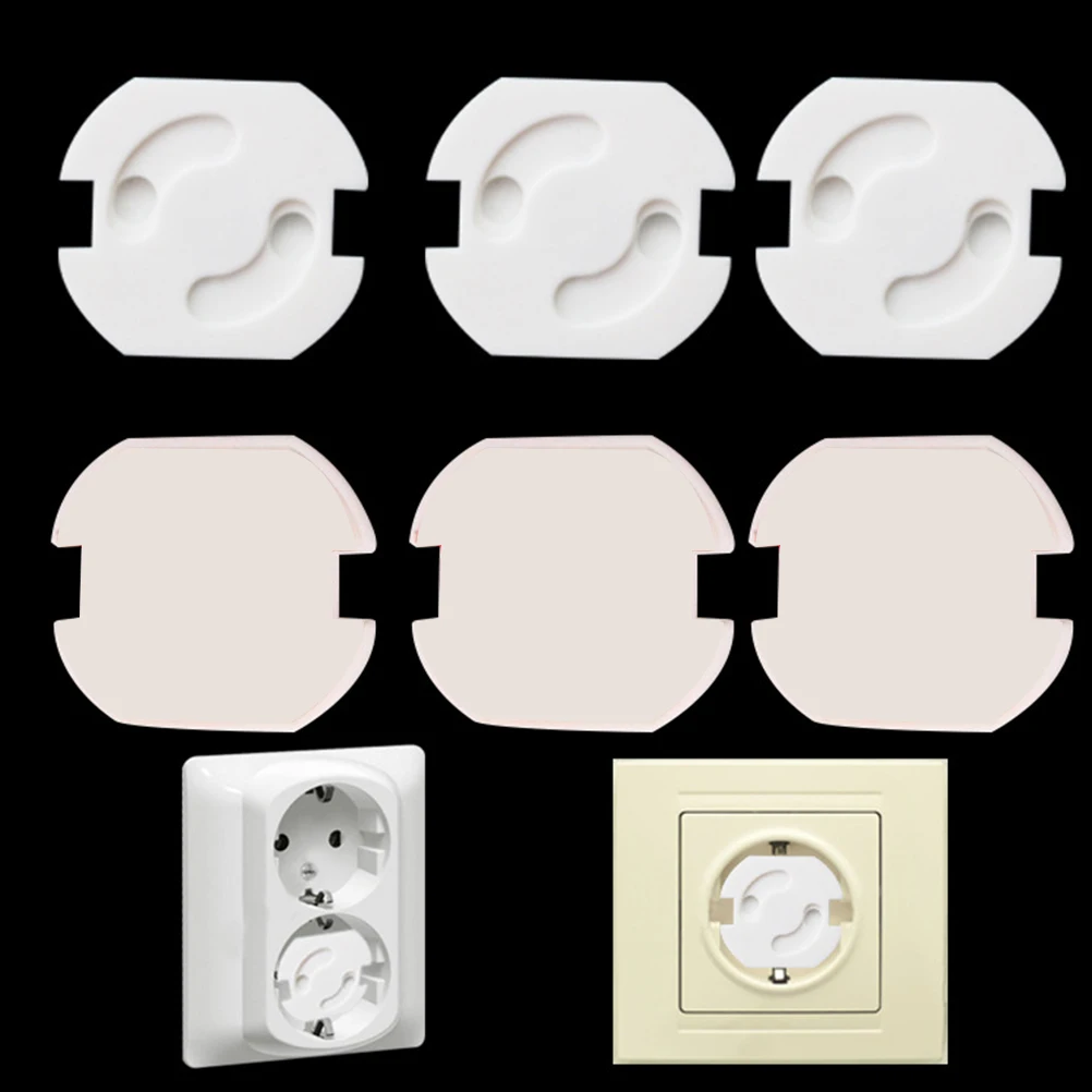 

10Pcs Child Safety Socket Protectors ABS Plastic Electric Outlet Covers Prevents Shock Fits European Standard Easy Insert Rotate