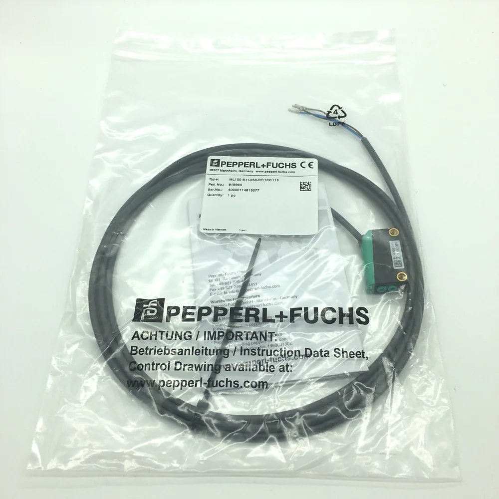 Hot Sale P+F Pepperl+Fuchs ML100-8-H-250-RT/102/115 NPN Triangulation Photoelectric Sensor Red Light 250 mm Adjustable Sensing