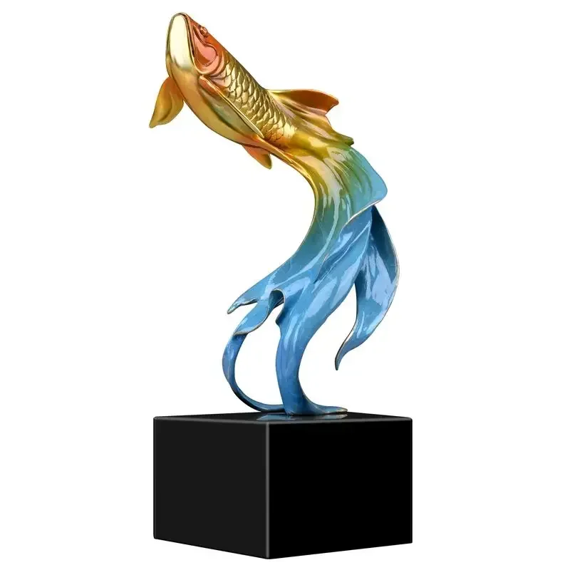 

Years of more than brass koi modern home accessories living room TV cabinet decoration fish jump dragon gate arts and crafts