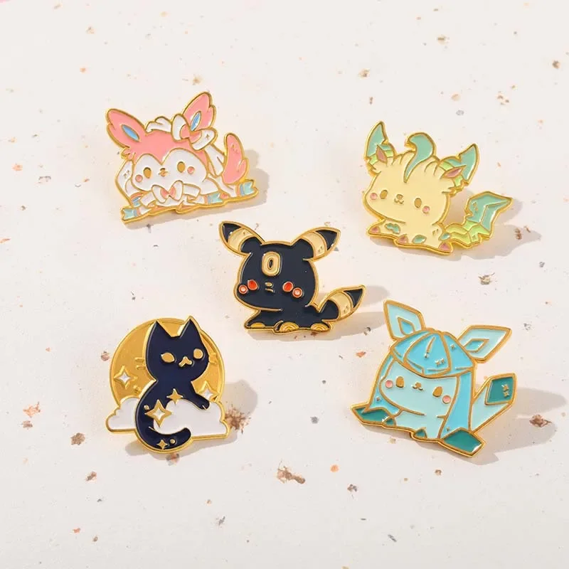 Pokémon Pikachu Game Console Enamel Pins Badges Brooches Japanese Anime Squirtle Funny Punk Denim Jacket Badge Lapel Pin Friends