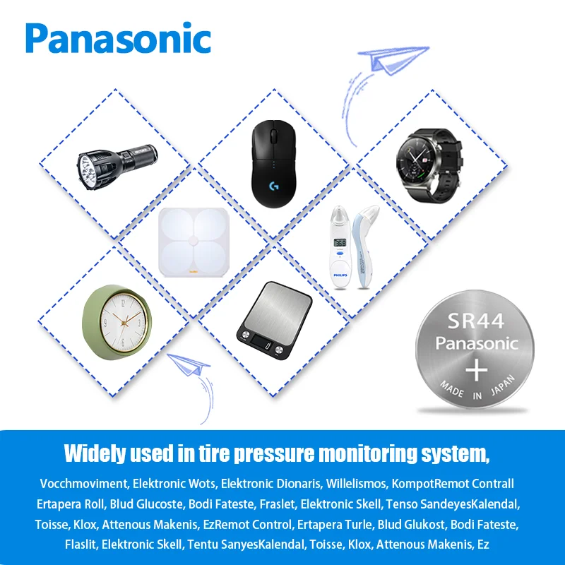 Original Panasonic SR44 button battery 1.55V silver oxide battery suitable for watches toys remote controls vernier calipers