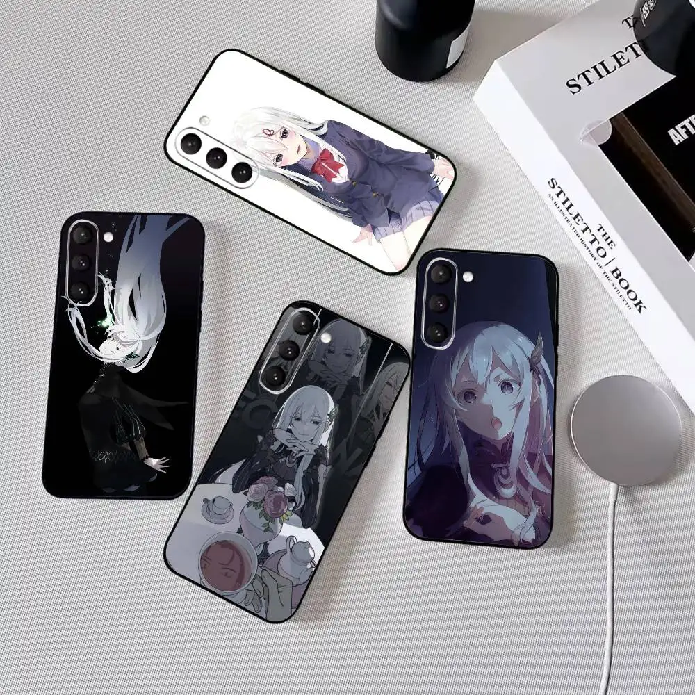 Anime ReZero Echidna Phone Case Black Silicone Soft For Samsung Galaxy A73,A72,A71,A70,A53,A52,A51