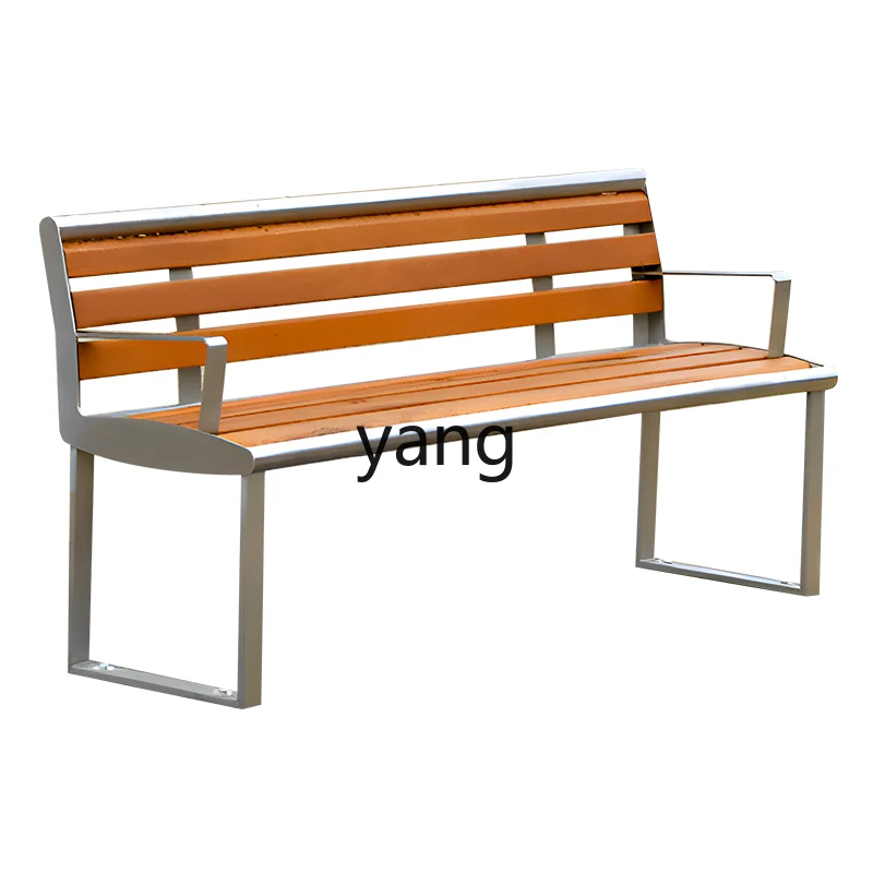 

lmm Indoor Anti-Corrosion Wooden Chair Stainless Steel Iron Art Solid Wood Long Chair