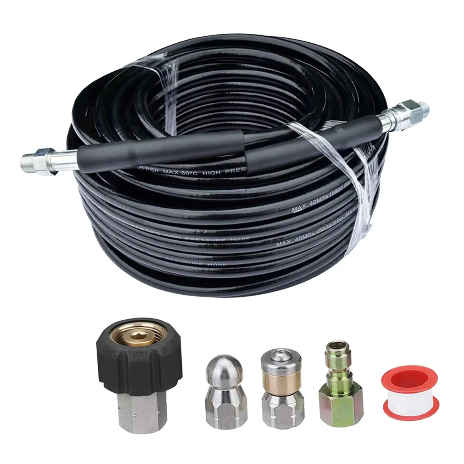 

chiwanji Sewer Jetter Kit for Pressure Washer, 1/4 Inch NPT,