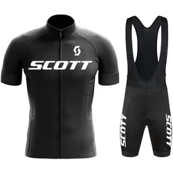 SCOTT Men's Sweatsuit Set Road Cycling Gear Men Clothing Long Padding Short Bib Cycling Uniform Man Mountain Bike Jerseys Jacket