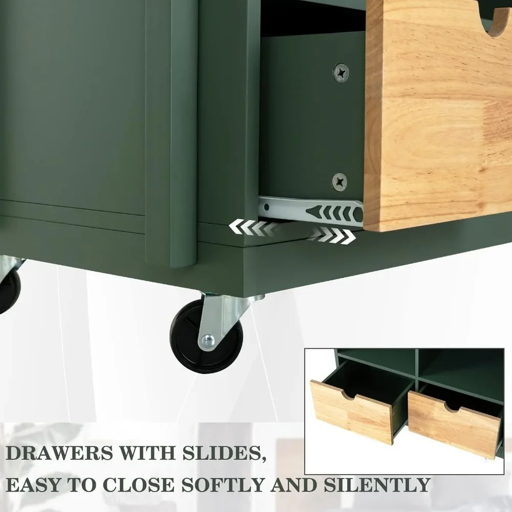 Kitchen Trolley, Rolling Kitchen Trolley with Storage, Kitchens Island Table Cart with Wheels