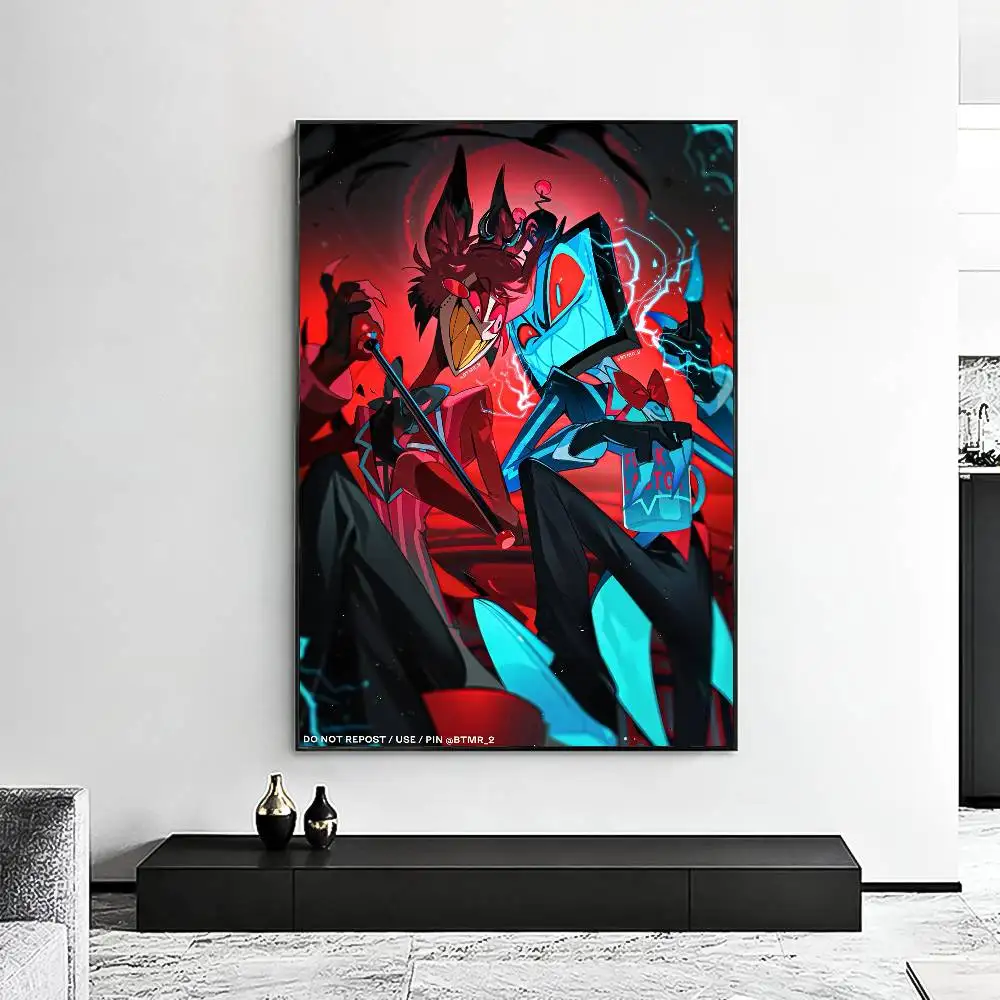 ملصق H-HazbinS H-Hotel Alastor HD جدار لاصق فني مقاوم للماء لغرفة المعيشة المنزلية وغرفة النوم والديكور الجمالي #6