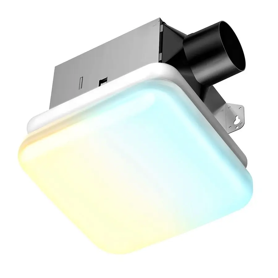 

Bathroom Exhaust Fan with Light, 50 CFM, 1.0 Sone Super Quiet, 1000Lm LED Light, 2700K5000K 5 Color Selectable amp Nightlight, 1