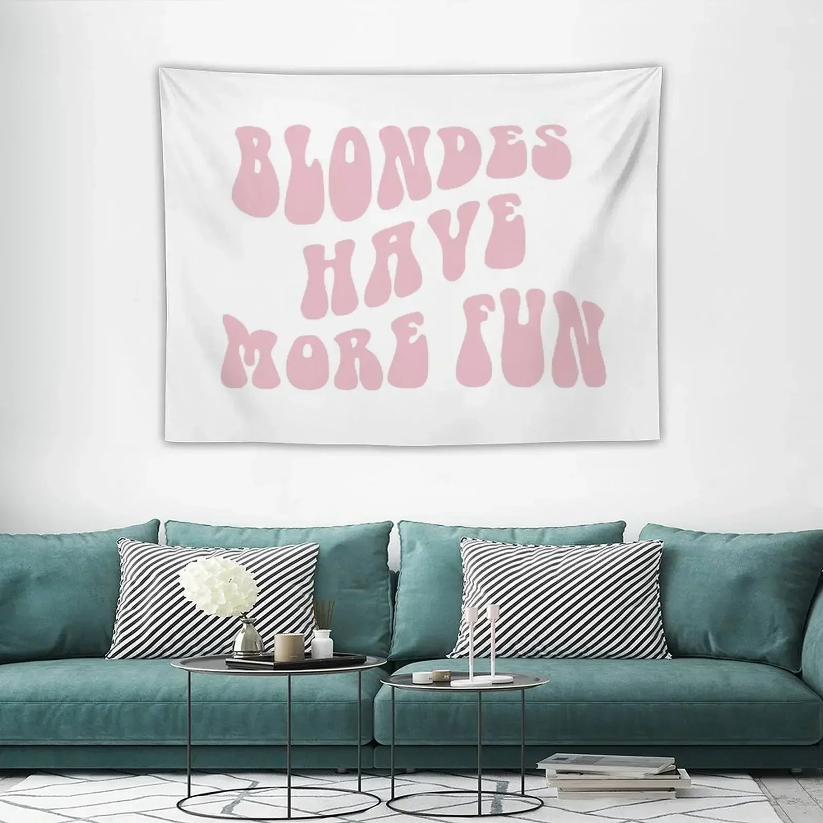 

Blondes Have More Fun - Pink Tapestry Room Ornaments Bedroom Decoration Room Decor Cute Anime Decor Tapestry