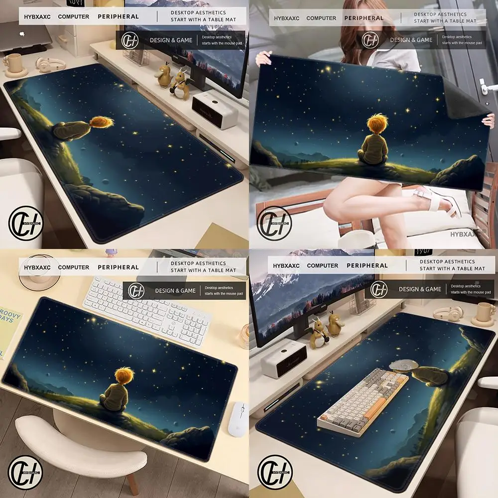 Little prince french animation Mouse Pad Cute HD Desk Pad Extended Gaming Keyboard Mats Large 90x40cm XXL Gamer Mousepad