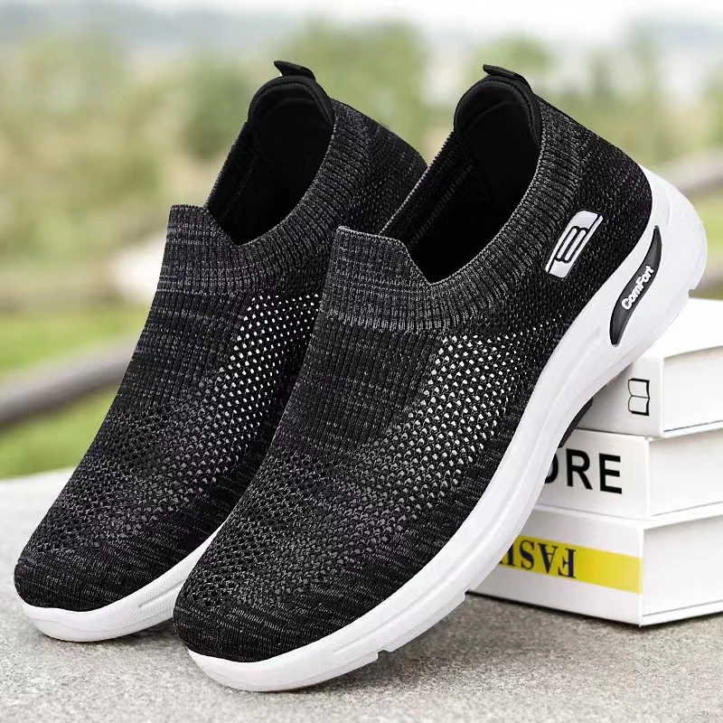 

New Fashion Men's Sneakers Slip On Casual Lightweight Soft Sole Cushioning Comfortable Breathable Walking Footwear Shoes