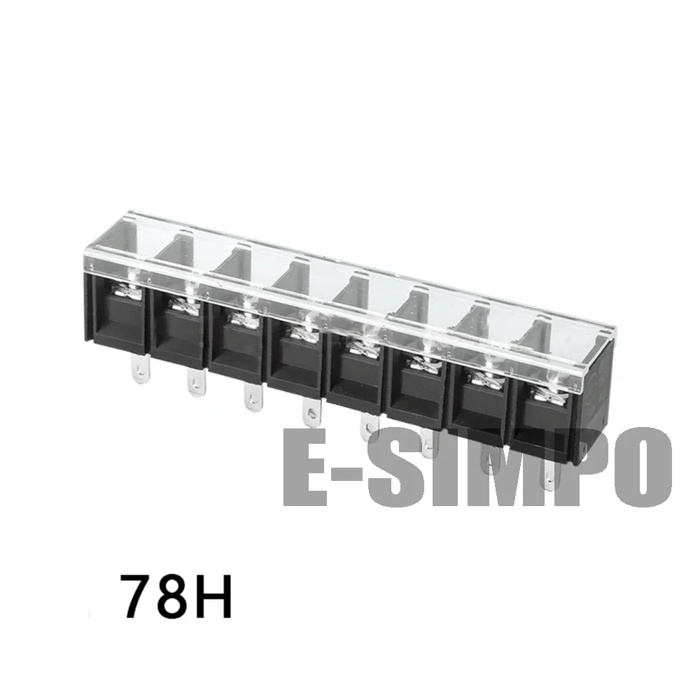 

20pcs Barrier Wire Terminal Block KF78C/78S/78H/78R-13mm .512" 18-10AWG with Plastic Cover,without Mounting Ears,Wide Pin Hole