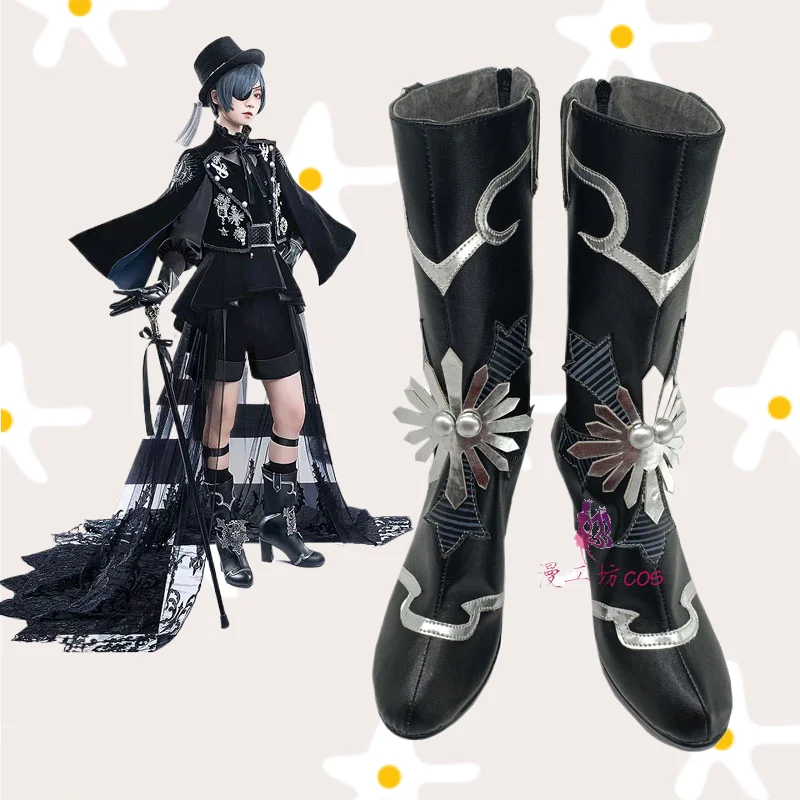 

Черный дворецкий Ciel Phantomhive Kuroshitsuji Shoes Косплей Костюм Сапоги до 15-летия на заказ