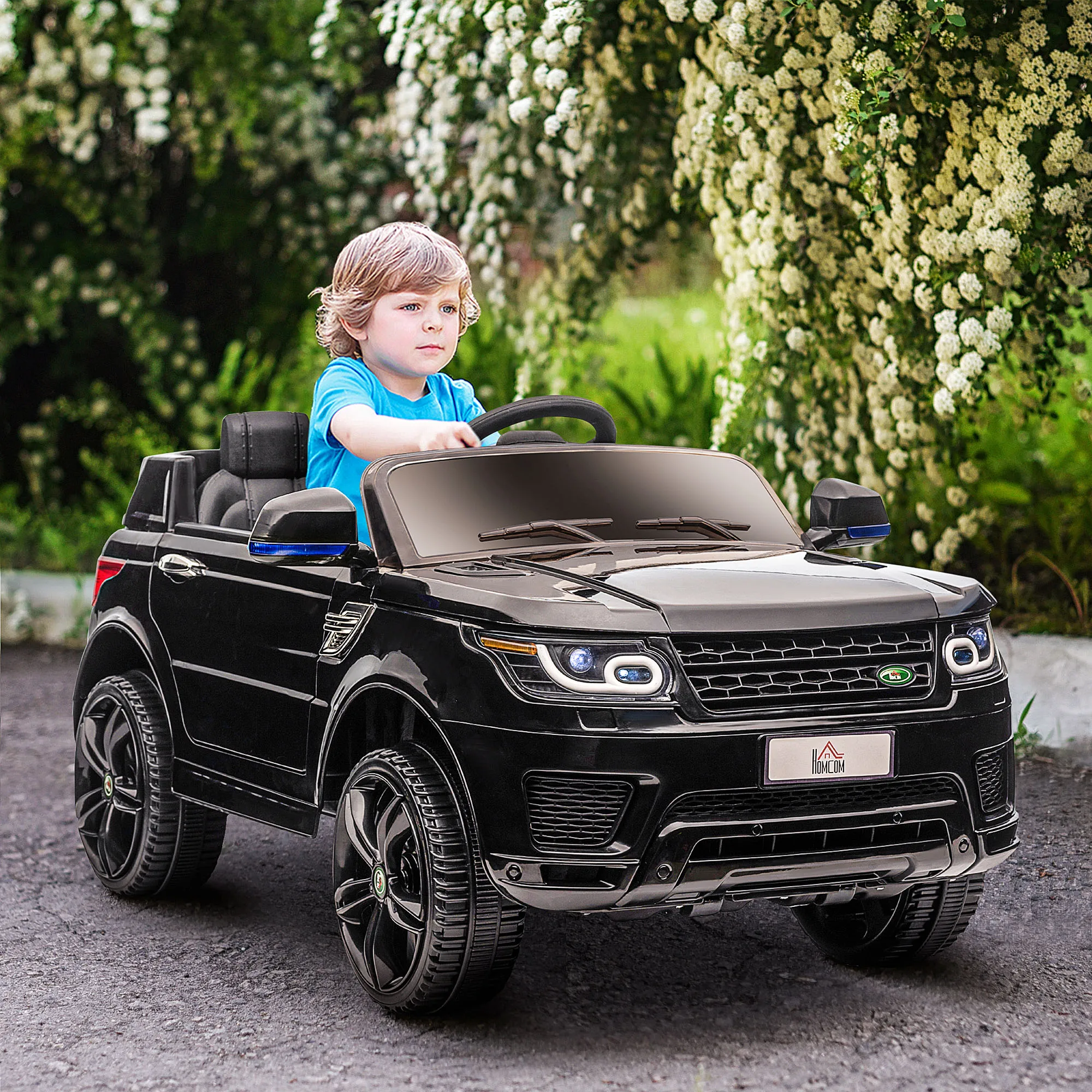 Homcom 3-6 Jahre altes Kinder Elektroauto mit 2 Motoren und Fernbedienung 12V 110x68x52 cm schwarz