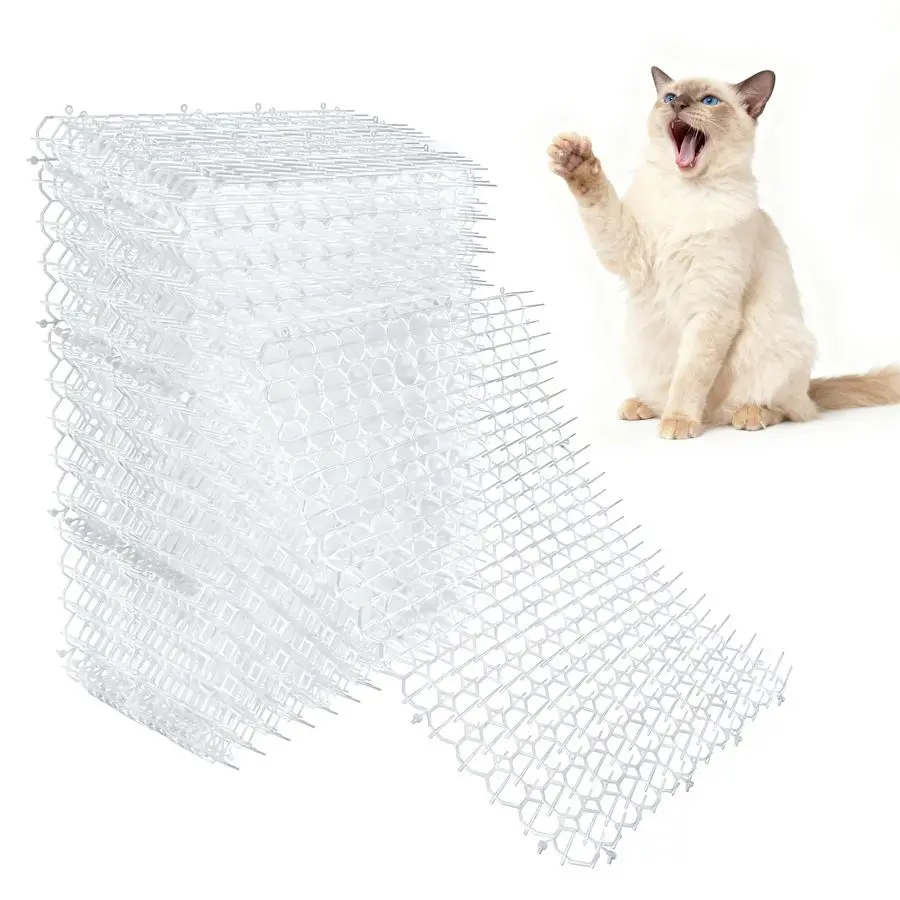 

Прозрачные коврики для отпугивания кошек Clear Cat Scat Mat, 16 x 13 дюймов, 16 штук, с шипами 1 дюйм, для использования внутри и снаружи помещений, для защиты от домашних животных