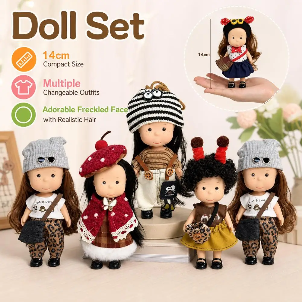 New 14cm Spanish Potato Doll Exquisite Cute Dress Dress Up Toy Cartoon Doll Decoration Birthday Festival Gift Girl Dress Up Toy
