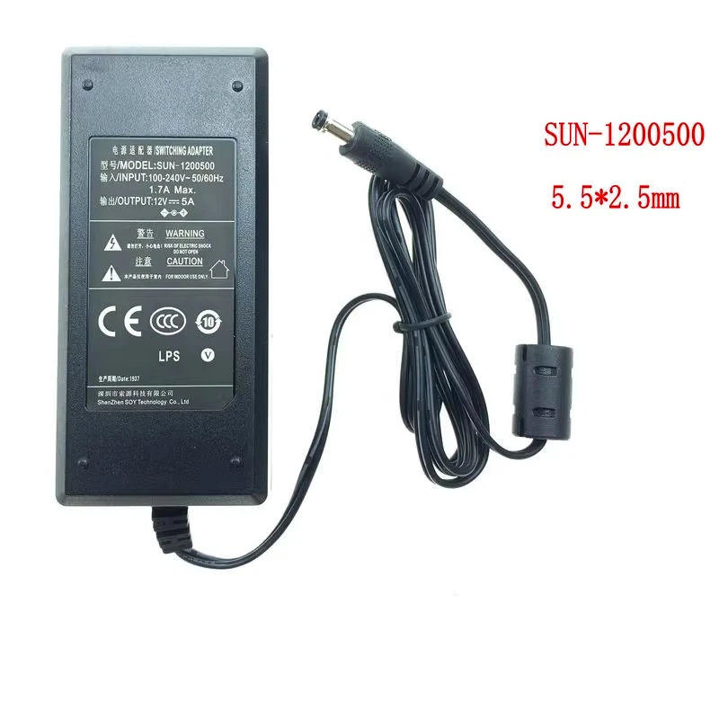Adaptador de CA genuino SUN-1200500 para monitor MSI OPTIX MAG27CQ AG32CQ AG32C AG32CQ Msi MAG271R, fuente de alimentación 12V 5A 60W