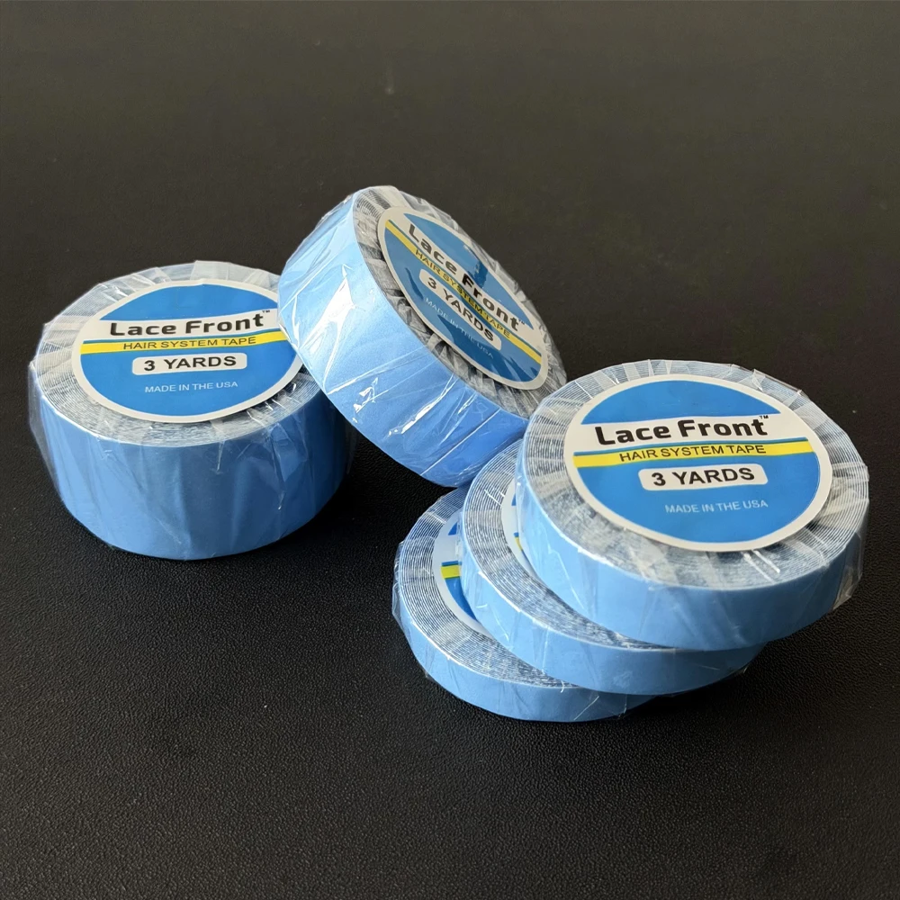 1 Roll 0.8/1CM*3 Yards Super Hair Blue Tape Double-Sided Adhesive Tape for Hair Extension/Lace Wig/Toupee