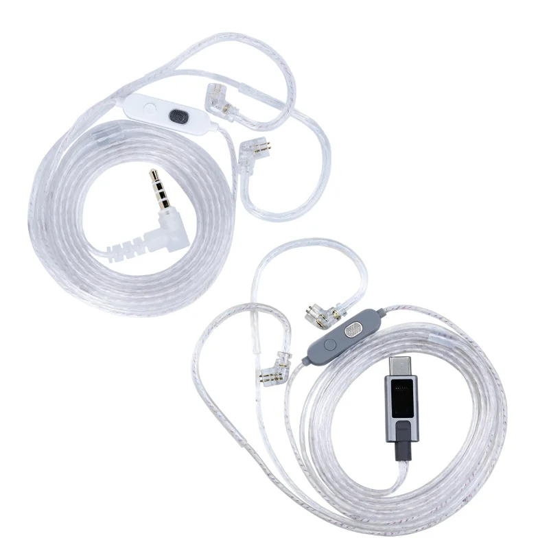 KZ M2 Kabel Dual-Mikrofon Versilbertes Upgrade-Kabel, Hochleistungs-DAC-Chip, HiFi-Dekodierung, Klangeffekt-Kabel