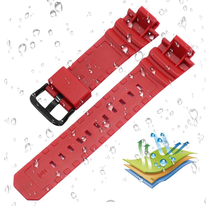 Resin Strap for Casio G-SHOCK AW-591 AW-590 AWG-M100 101 Men Sport Waterproof 16mm Replacement Bracelet Band Watch Accessories