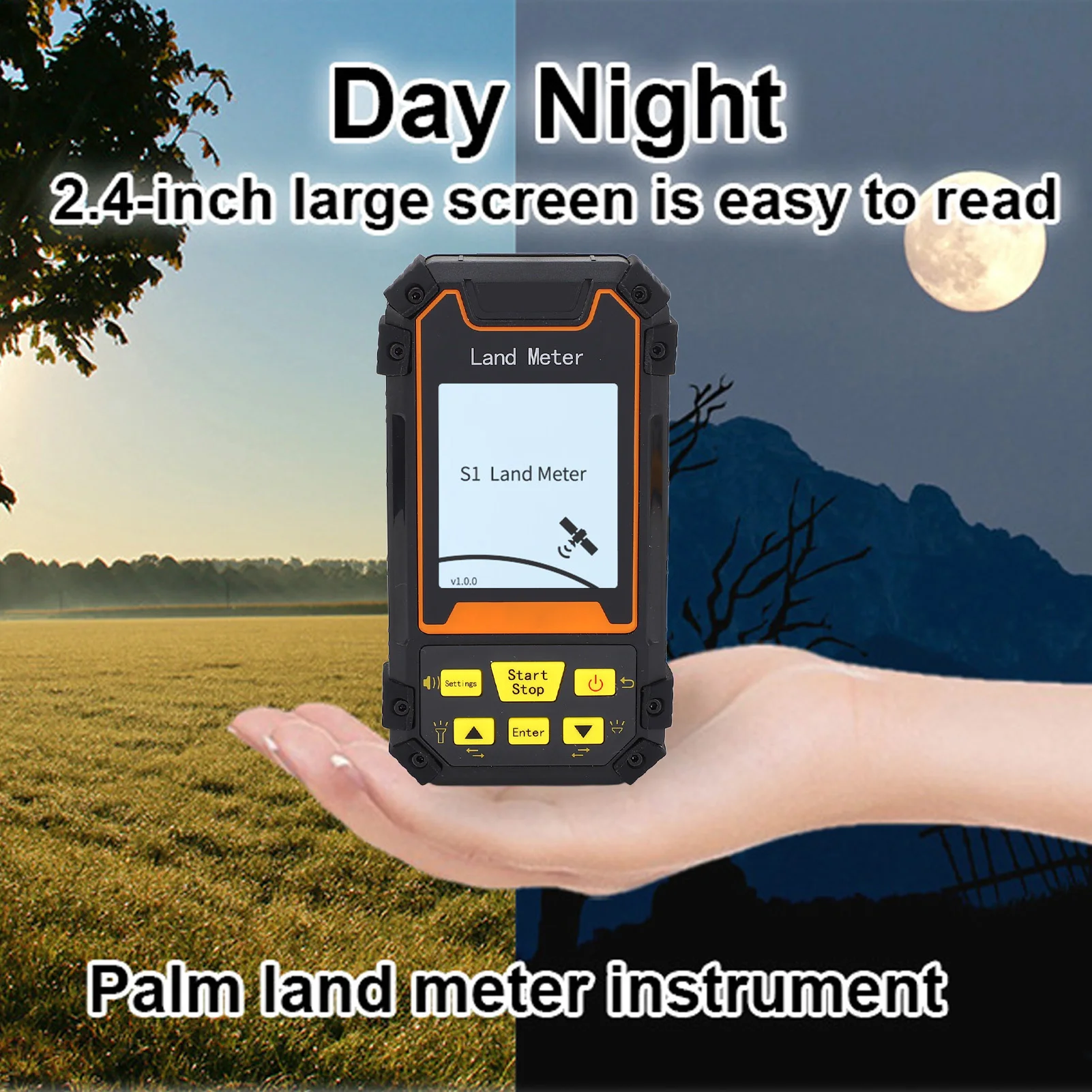 

Handheld Land Meter High Sensitivity Receiver 2.4 Inch Black White Screen Land Area Distance Meter for Geological Base Station