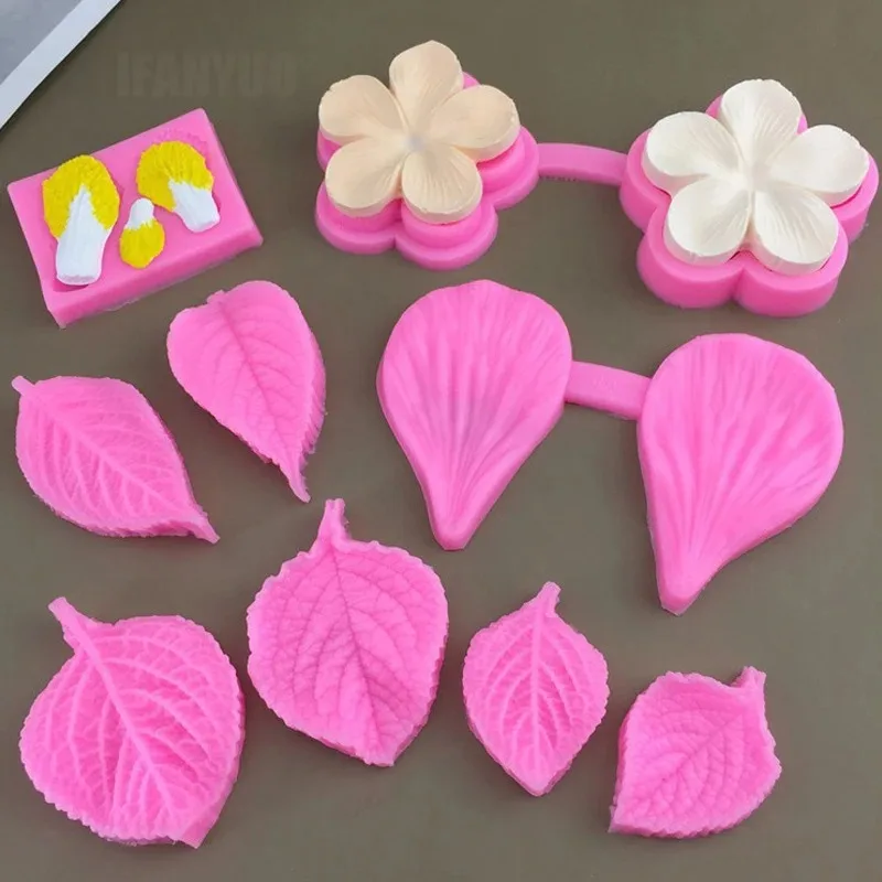1/2Pcs Leaf Petal Positive and Negative Printing Press Mold Silica Gel Mold West Point Baking Mold Sugar Flower Decoration