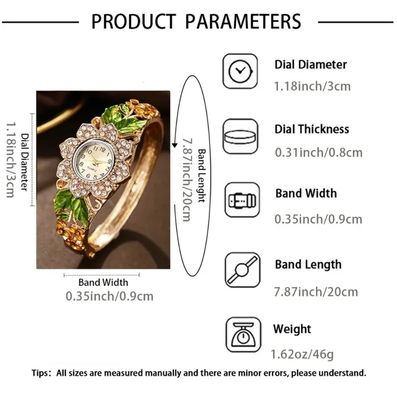 عالية المستوى المرأة الفاخرة الذهب الإسورة سوار ساعة ريترو كريستال زهرة كوارتز ساعات المعصم للسيدات الهدايا
