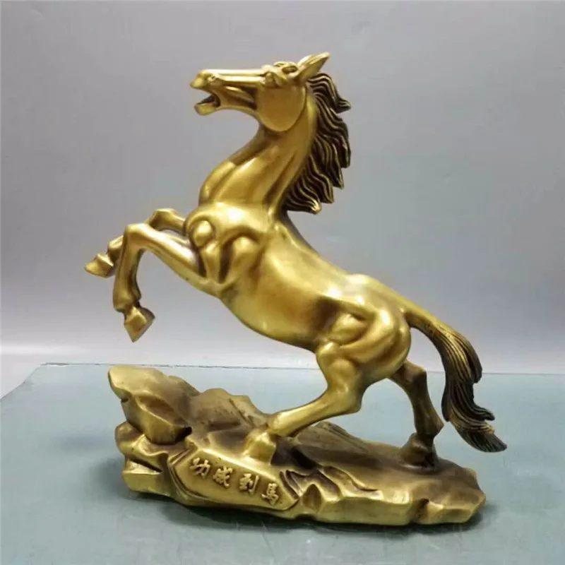 Guyunzhai Brass Horse Ornament Brass Win Instant Success Decoration Office Home Crafts Decorations