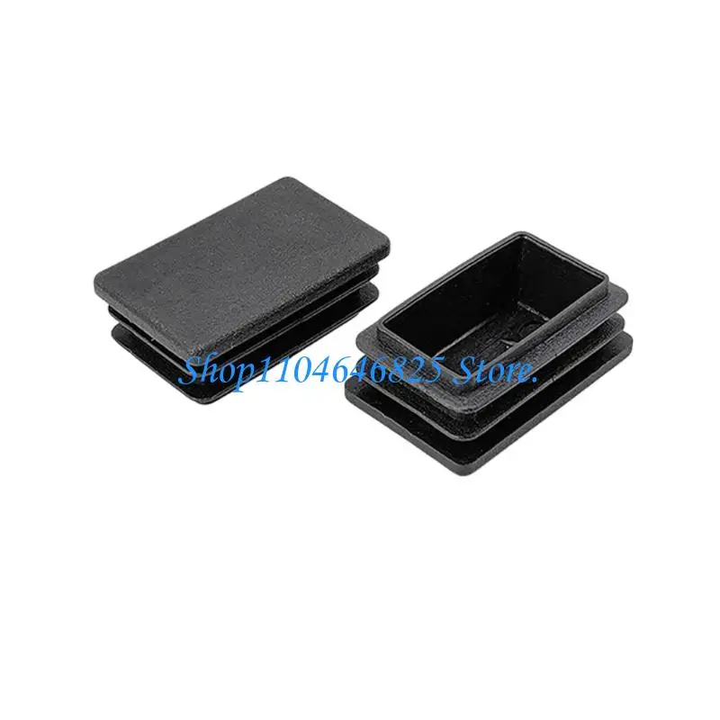 12Pcs Black Plastic Rectangle Blanking End Caps Rectangle Plastic Plugs