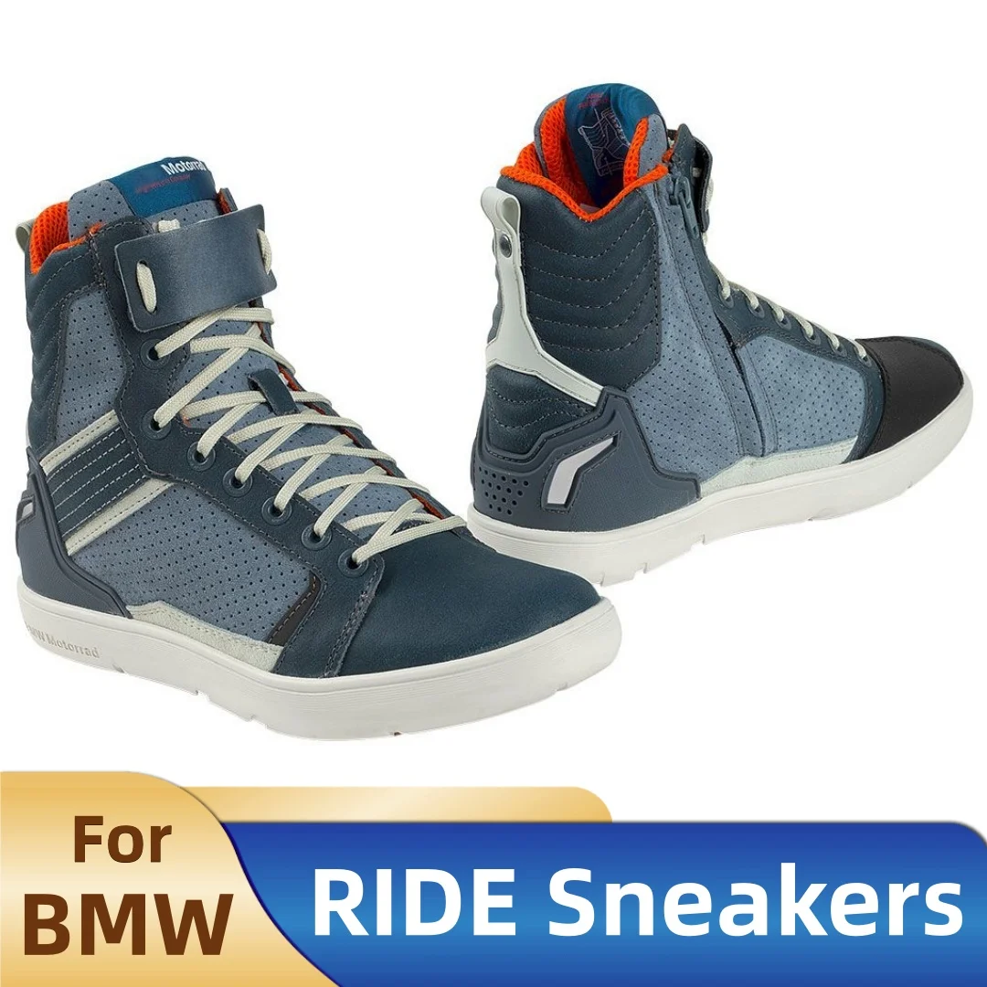 

Luxury Brand RIDE Leather Sneakers for BMW Motorrad Riding Boots Summer Men's Casual Shoes Breathable Non-slip Motorcycle Boots