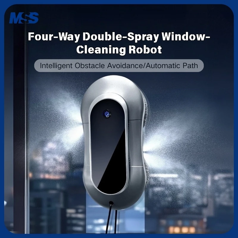 MSS Four Way Double Spray Window Cleaning Robot Automatic Window Cleaner Free Shipping,Smart Home For Clean Glass,Home
