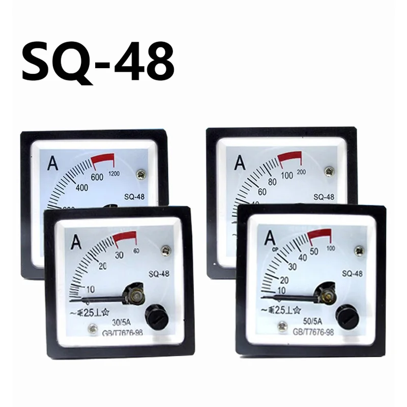 AC 0-20A 1A 2A 3A 5A 10A 15A 20A 30A 50A Analog Panel Ammeter Gauge Ampere Current Meter SQ-48 2.5 Error Margin