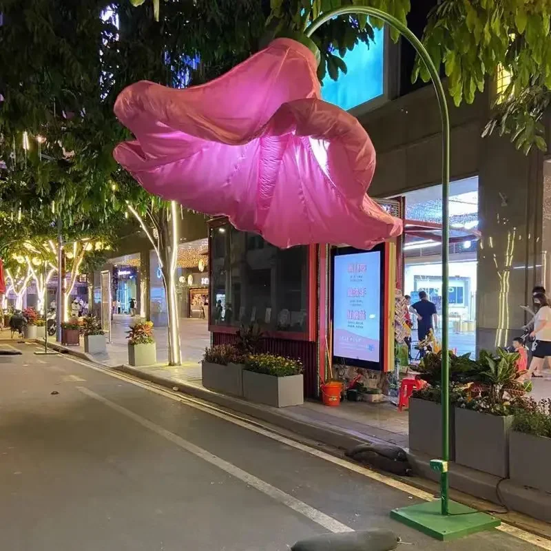 Human body induction automatic opening and closing lighting airmold flower clock in interactive device outdoor ornament