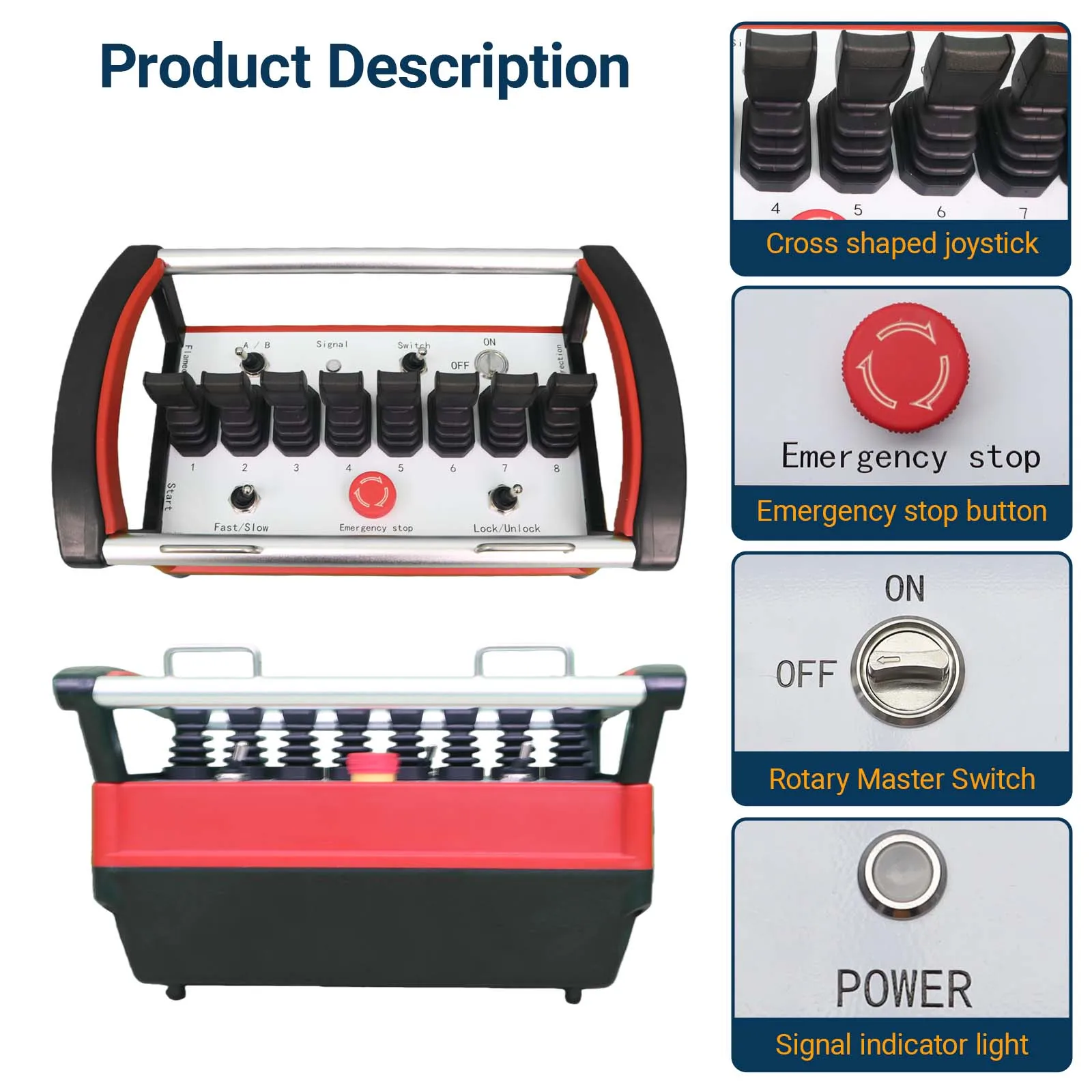 Ready to Ship Hydraulic Proportional Wireless Remote Control 2.4G 8CH with Transmitter Receiver for Truck Crane CE IP67