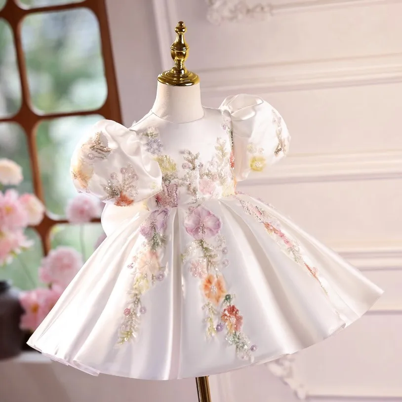 High-End-Prinzessin-Kostüm für Kinder, Klavieraufführung des Gastgebers, Geburtstag, Mädchen-Partykleider, A4685, Vestidos, Blumenmädchenkleider – Detail 4