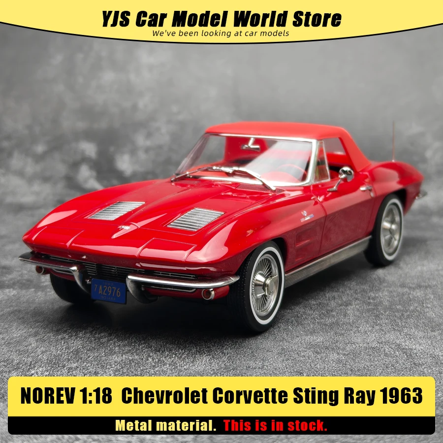 NOREV Diecast نموذج 1:18 شيفروليه كورفيت ستينج راي 1963 نموذج سيارة هدية عيد ميلاد معدنية إرسال صديقها زخرفة ثابتة