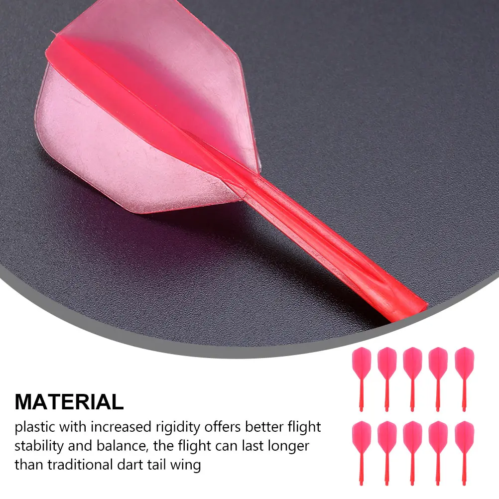 

10 pcs Dart Flights Transparent Integrated Shafts Fine Thread Red Anti-fall Locking Design Durable Replacement Blow Dart