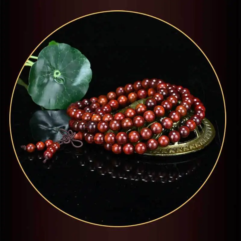 Natural Sandalwood Wood Beaded Bracelet Men Women Prayer Meditation Mala 108 Beads 8mm 10 12mm Rosewood Elastic Strand Bracelets