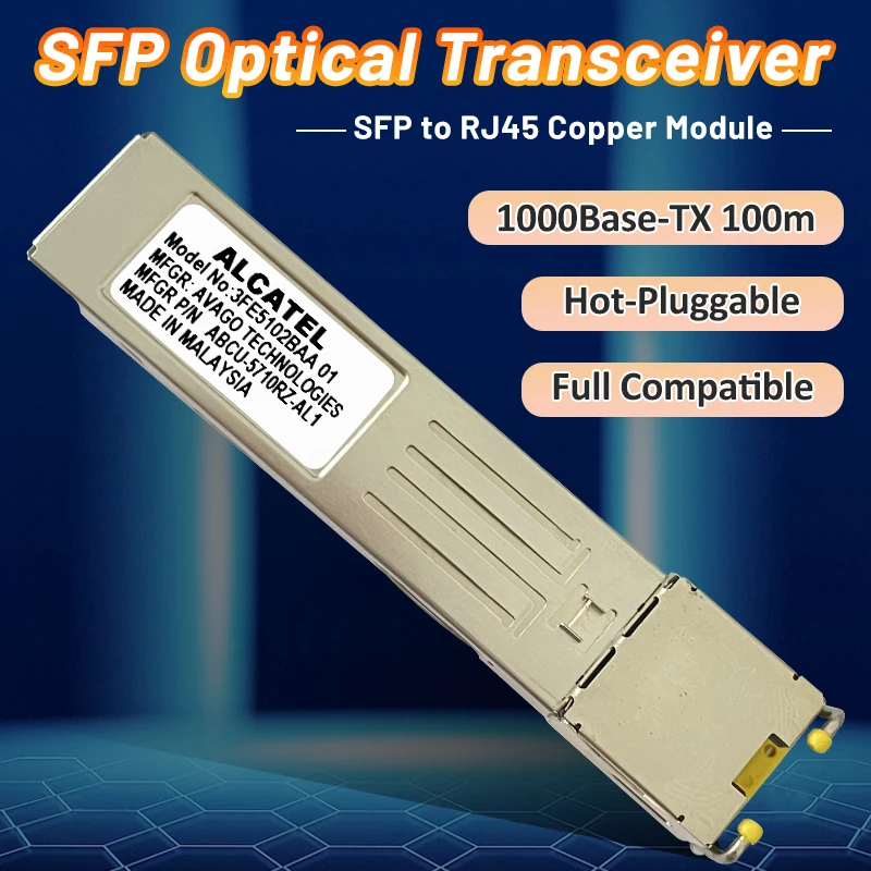 SFP إلى RJ45 وحدة بصرية نحاسية ، 1 جيجابايت ، 1000 قاعدة-t ، m ، SFP Gigabit جهاز الإرسال والاستقبال ، Alcatel Zyxel المتوافق ، مفتاح رابط TP