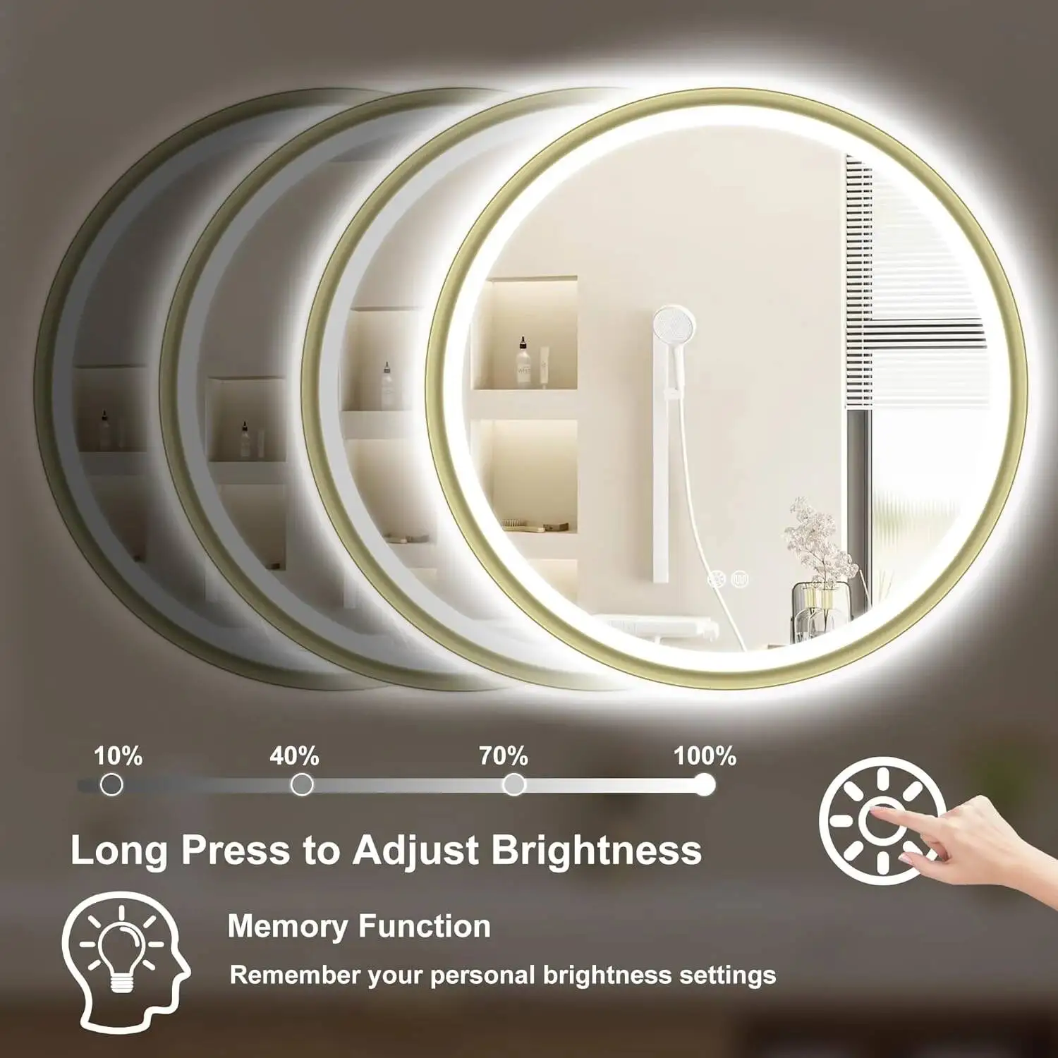 Bathroom Round Gold…