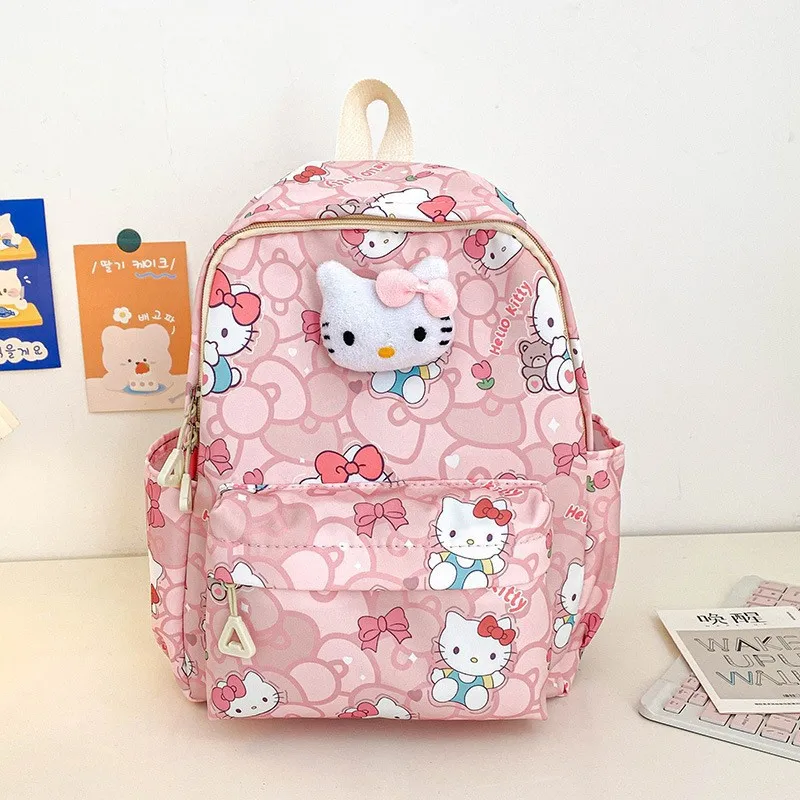 Sanrio Hello Kitty Schoolbag Cute Cartoon Kuromi Waterproof High-capacity Resistant To Dirt Backpack Girl&Child Holiday Gifts