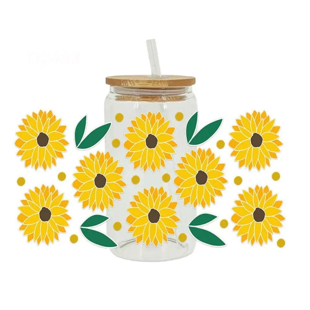 Cartoon Print UV DTF Transfer Sticker Rub on Waterproof Cup Wraps Clear Film Transfer Paper DIY Decals Transfer Cup Stickers
