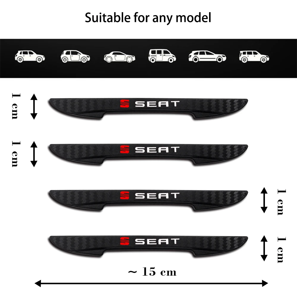 4Pcs Car LOGO Side Door Anti-collision Scratch Strip Edge Guards Trim For Seat Leon 5f Ibiza 6l 6j Leon 1p Cushion Accessories