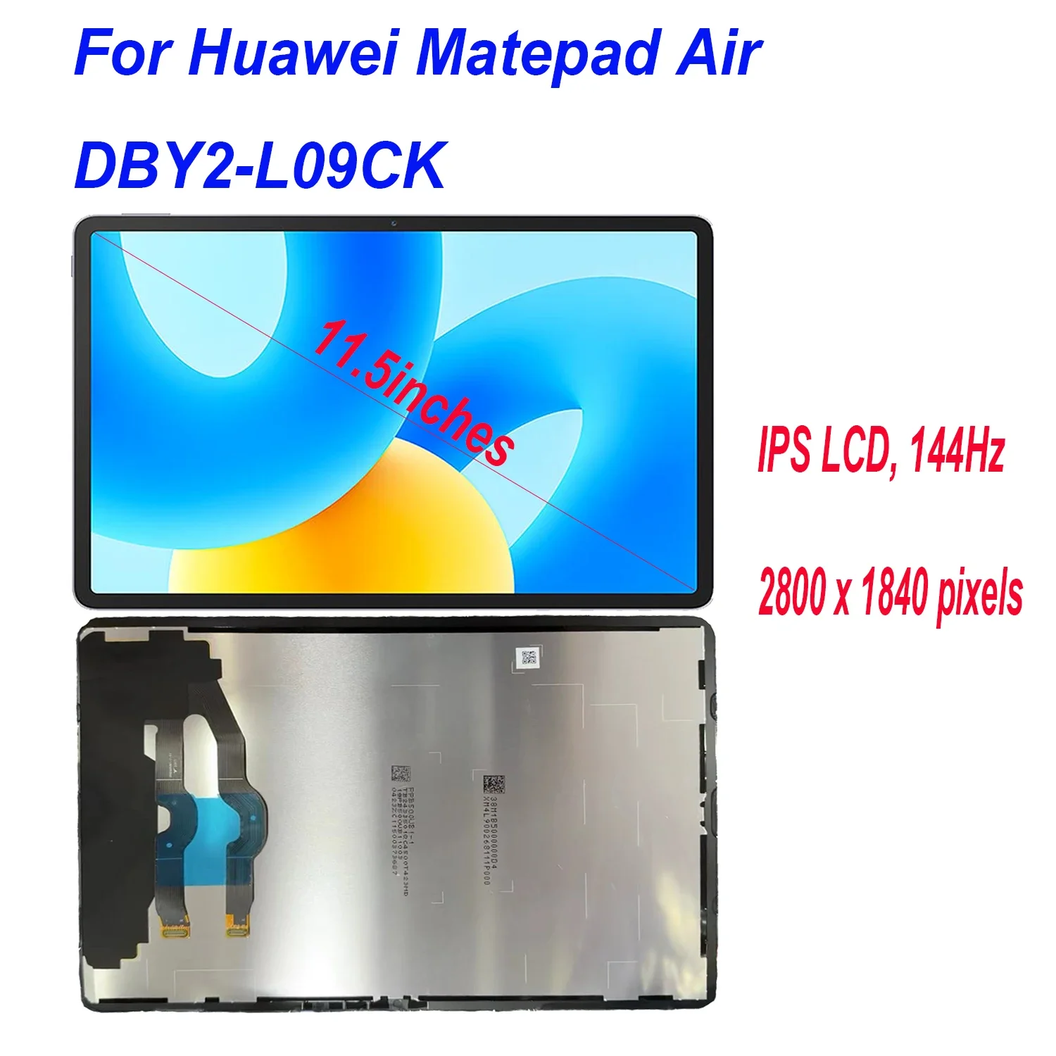 144Hz IPS LCD Display Touch Screen Digitizer Glass Panel For Huawei MatePad Air DBY2-L09CK